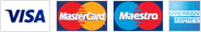 We accept payments via VISA, Mastercard, Maestro, and American Express